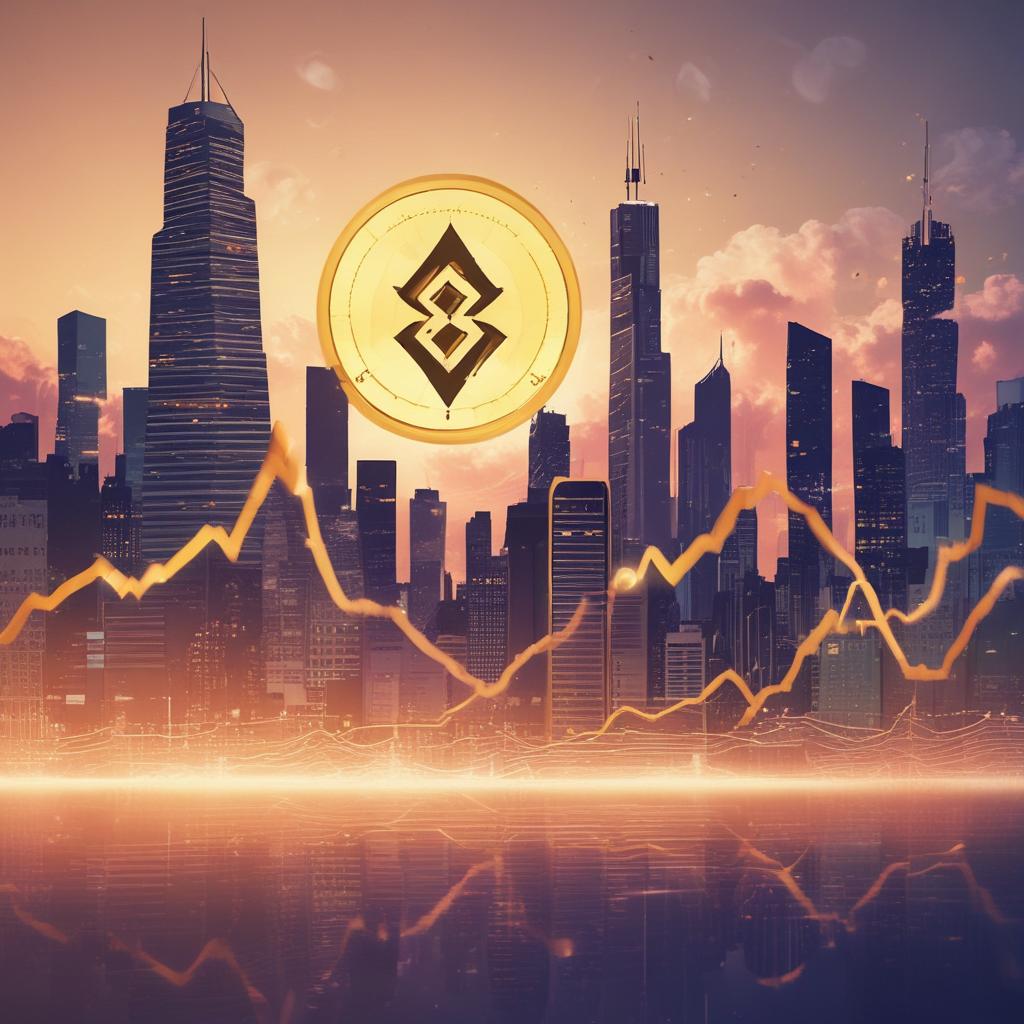 Binance logo integrated with a powerful growth chart and exploding digital currency, representing massive financial growth and investment returns.