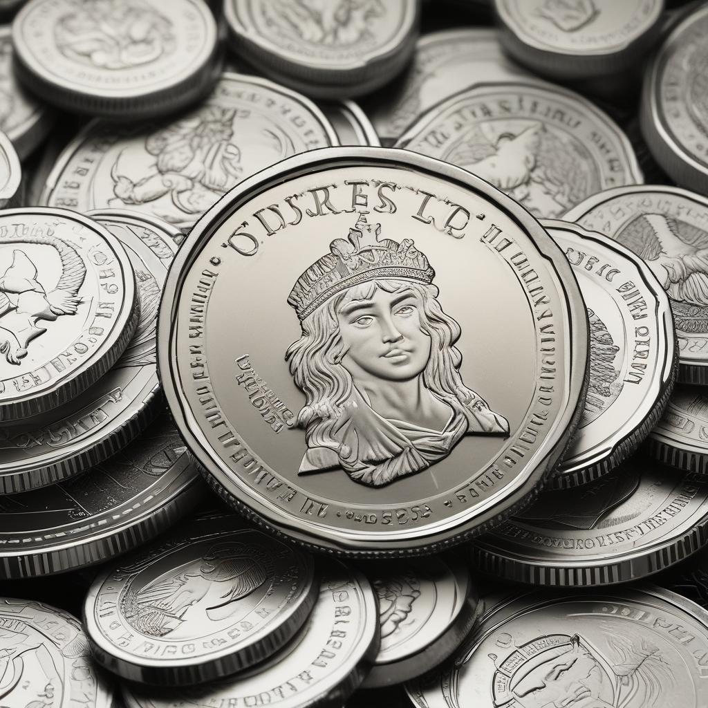 Magnified view of USDC coins symbolizing increasing value and profitable investment.