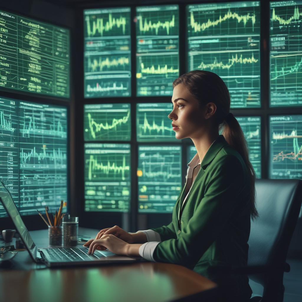 Focused investor analyzing crypto charts, strategically identifying Bitcoin buying opportunities during market dips.