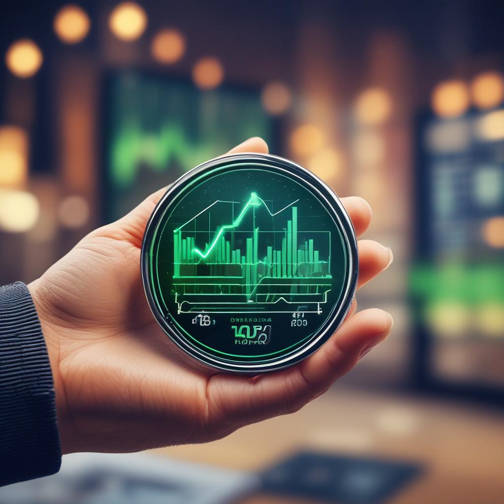 Hands holding a glowing USDC coin, representing valuable crypto rewards and financial gain on a digital interface background.
