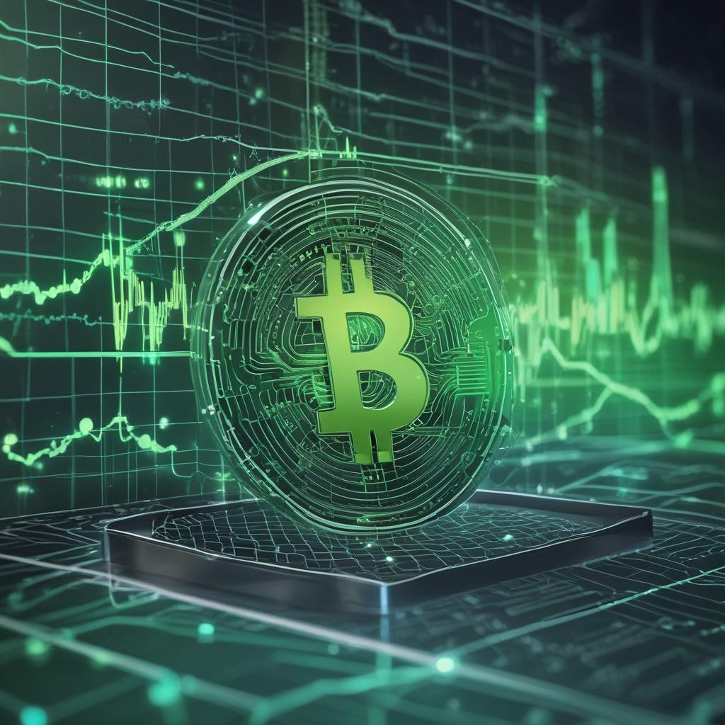 Futuristic digital display showing a thriving Bitcoin market with rising prices, symbolizing growth and secure investment.