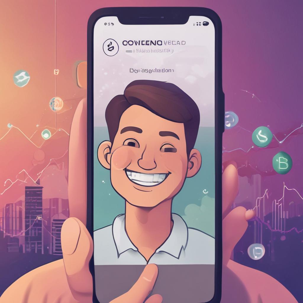 Happy person successfully claiming a crypto bonus on their smartphone, showing digital currency growth.